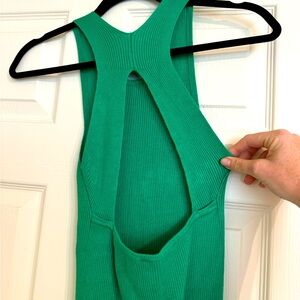 Mahina Green Knit Keyhole Dress